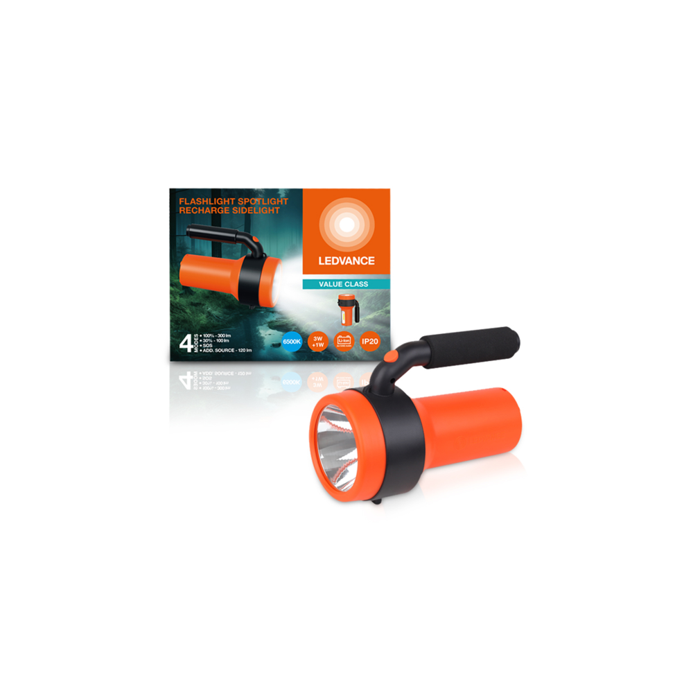 Ledvance 3W+1W IP20 2400mAh lādējams lukturis ar powerbank funkciju