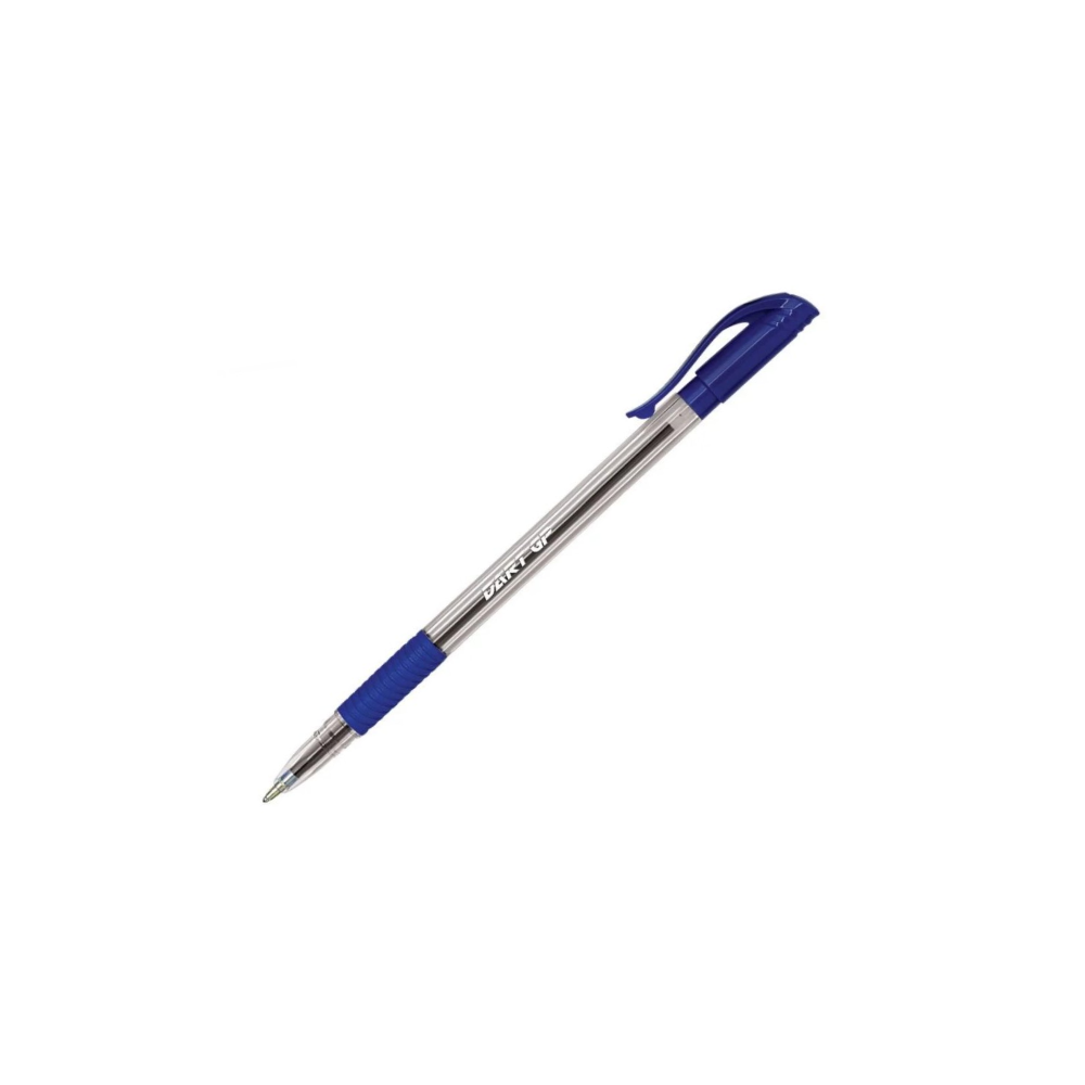 12 gab. Unomax Dart GP clear 0.7 lodīšu pildspalva, zila