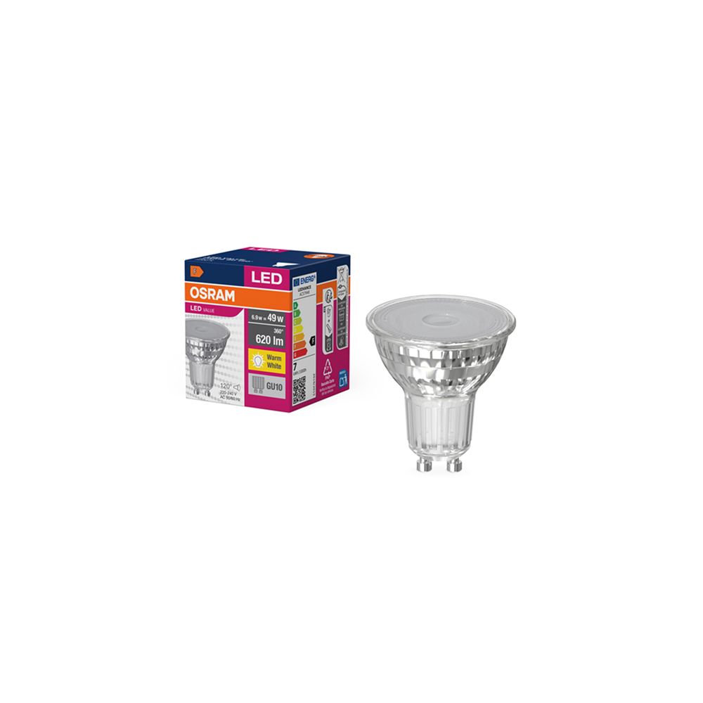 Osram LED Value PAR16 80 120° 6.9W/830 GU10 reflektorspuldze
