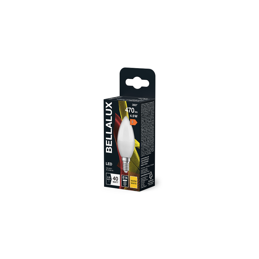 BELLALUX LED CL B 40 4.9W/827 E14 FR spuldze mājām