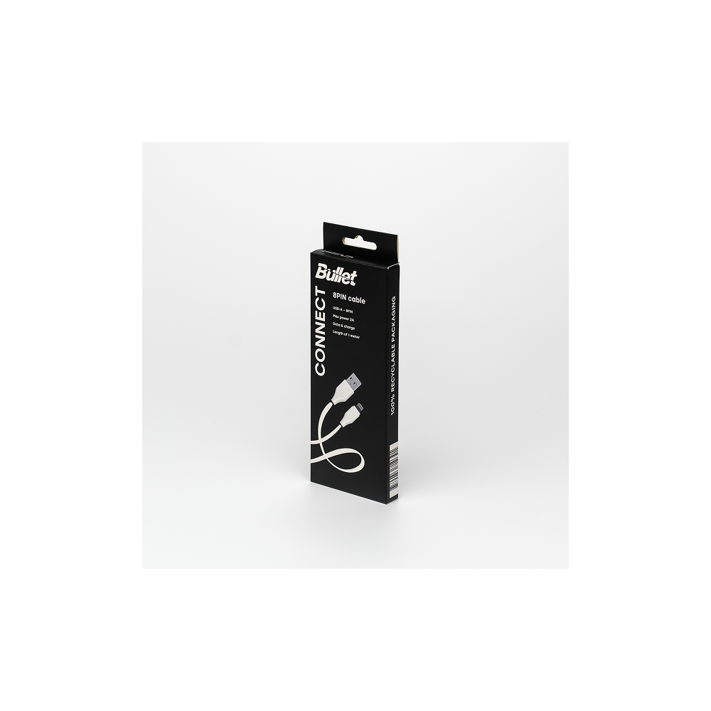 Bullet Eight pin - USB cable 1m, 2A 10W for Charging