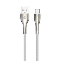 Forever Sleek USB - USB-C vads 1m 3A balts ātrai uzlādei