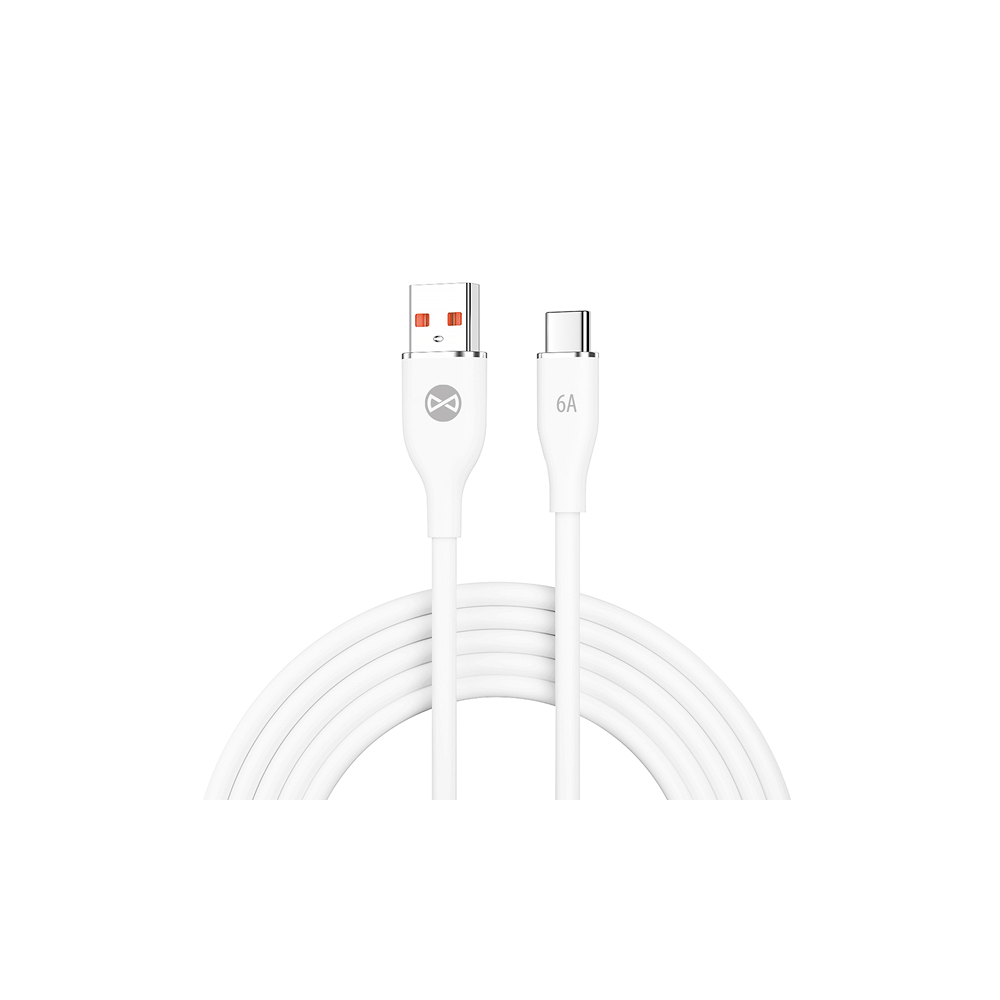Forever USB - USB-C vads 1m 66W ātrai uzlādei, balts