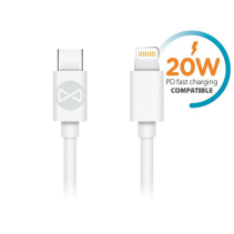 Forever USB-C - 8pin vads 1m 20W balts ātrai uzlādei