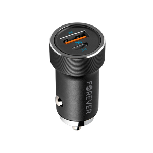 Forever CC-06 PD QC auto lādētājs 20W ar USB-C un USB