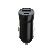 Maxlife MXCC-04 PD QC auto lādētājs, 1xUSB-C + 1xUSB 20W, melns