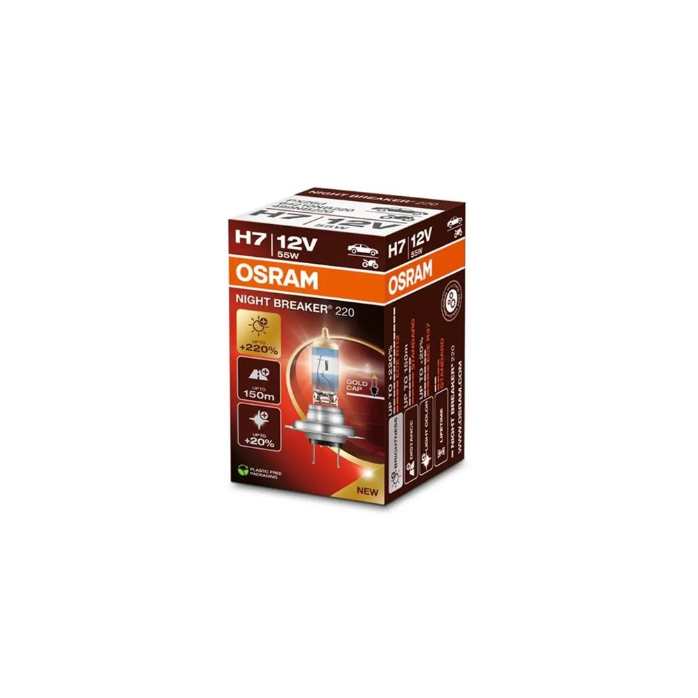 Osram auto Night Braker 220 H7 55W 12V +220% B1 bulb
