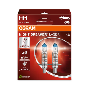 Osram auto Night Breaker Laser H1 55W 12V +150% B2 bulbs
