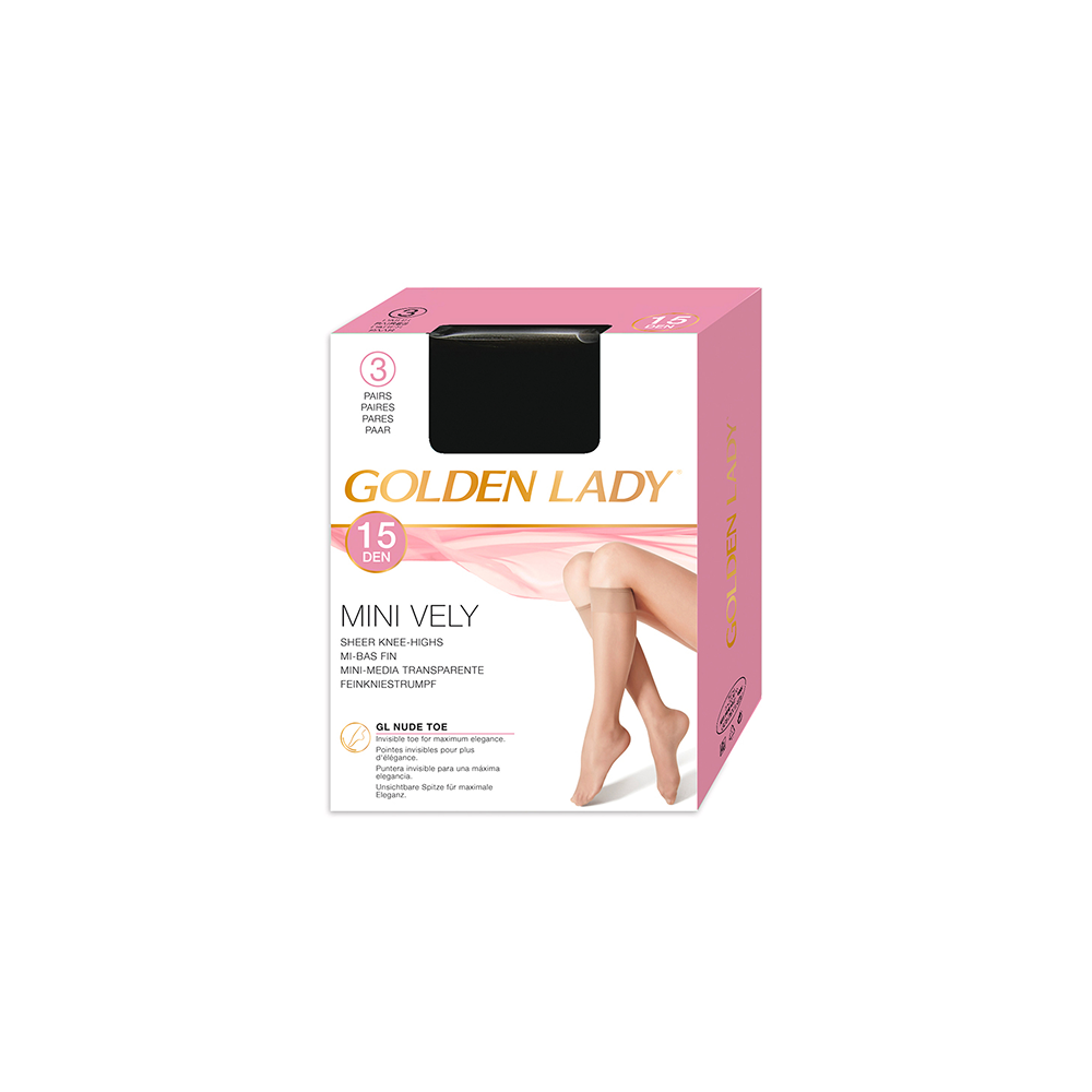 Golden Lady Mini Vely 15den MELON pusgarās zeķes, 3 pāri