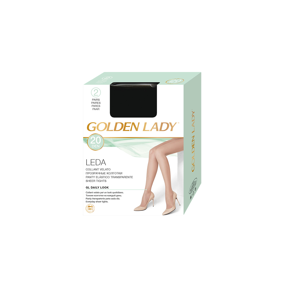 Zeķubikses Leda 20den 4-L NERO GOLDEN