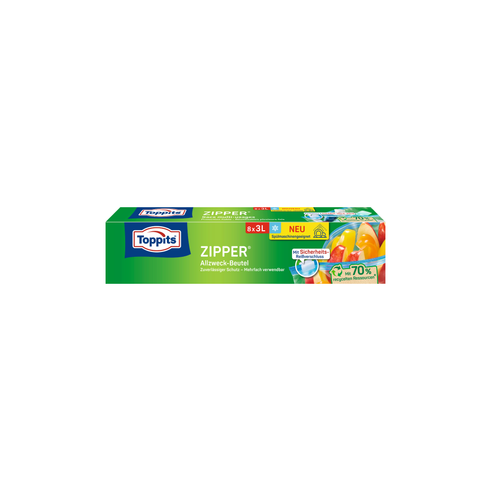All purpose bags Zipper® 3L, 8 pcs. TOPPITS