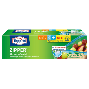 All purpose bags Zipper® 1L, 12 pcs. TOPPITS