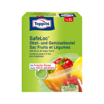 Maisiņi dārzeņu uzglabāšanai ar SafeLoc® aizdari 3L, 7 gab. TOPPITS