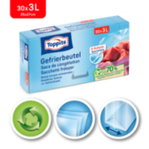 Maisiņi produktu saldēšanai 3L, 30 gab. TOPPITS