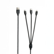Bullet USB 3in1 Cable: Versatile 1m, 3A Charging Solution
