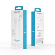 Forever USB - USB-C vads 1m 66W ātrai uzlādei, balts
