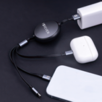 Forever 3in1 vads USB 2xUSB-C 8pin 1.2m ātra uzlāde