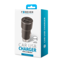 Forever CC-04 auto lādētājs 2xUSB 3.1A melns, ērts risinājums