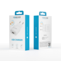 Forever TC-01 tīkla lādētājs 1xUSB 2A balts universāls