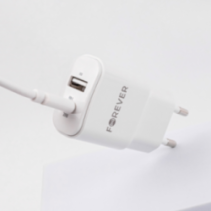 Forever TC-01-20AC PD QC lādētājs 20W ar USB-C un USB, balts