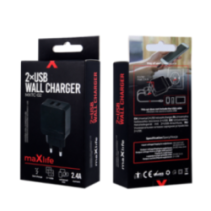 Maxlife MXTC-02 tīkla lādētājs, 2xUSB 2.4A, melns