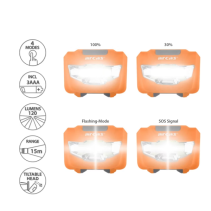 Arcas 3W LED Headlamp with 4 Functions and Batteries
