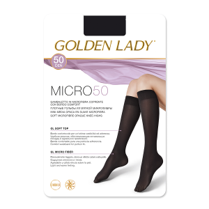 Golden Lady Micro 50den NERO pusgarās zeķes ērtai ikdienai