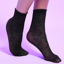 Fashion ankle socks Hearts NERO GOLDEN LADY