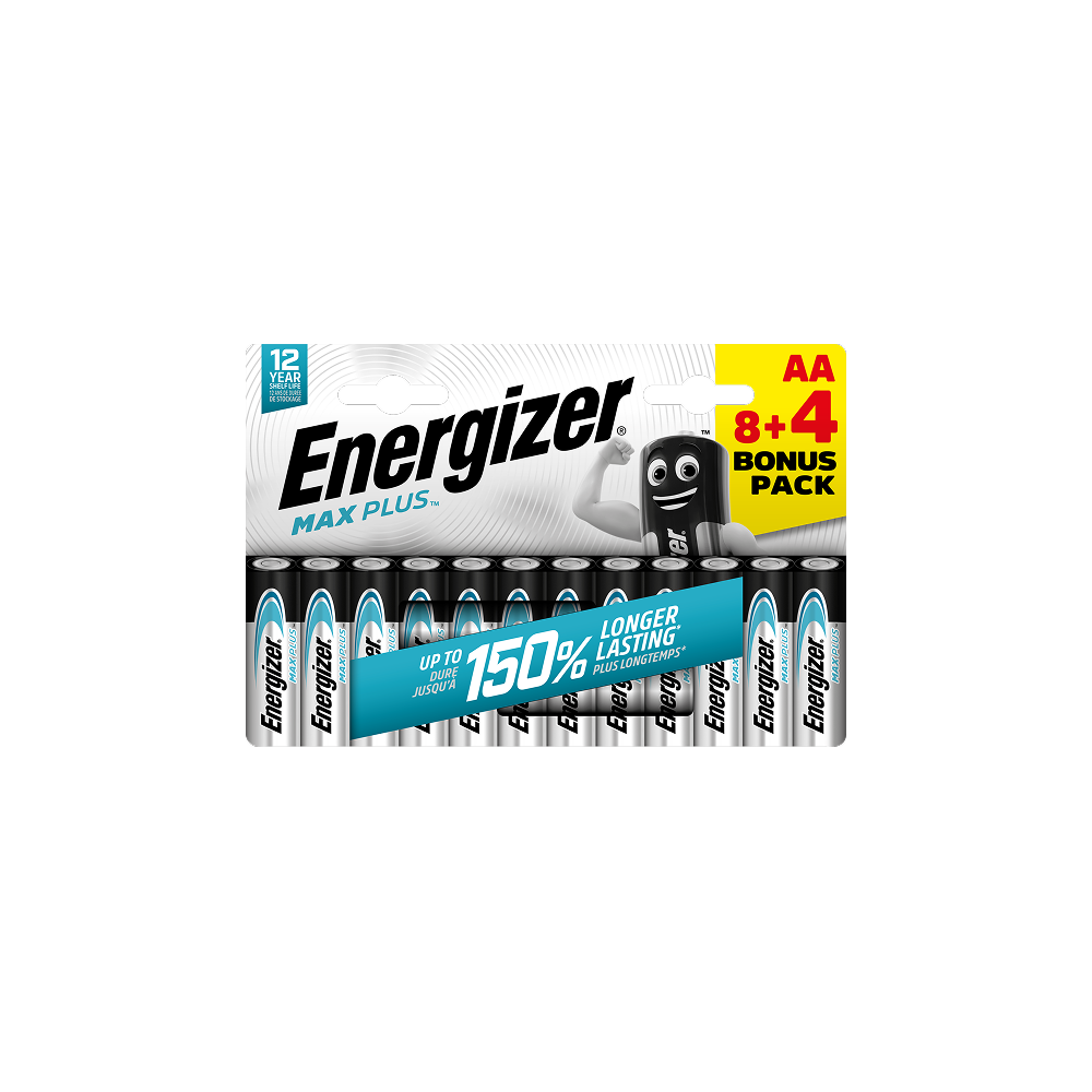 ENERGIZER MAX PLUS NEW AA B8+4 1.5V Alkaline baterijas