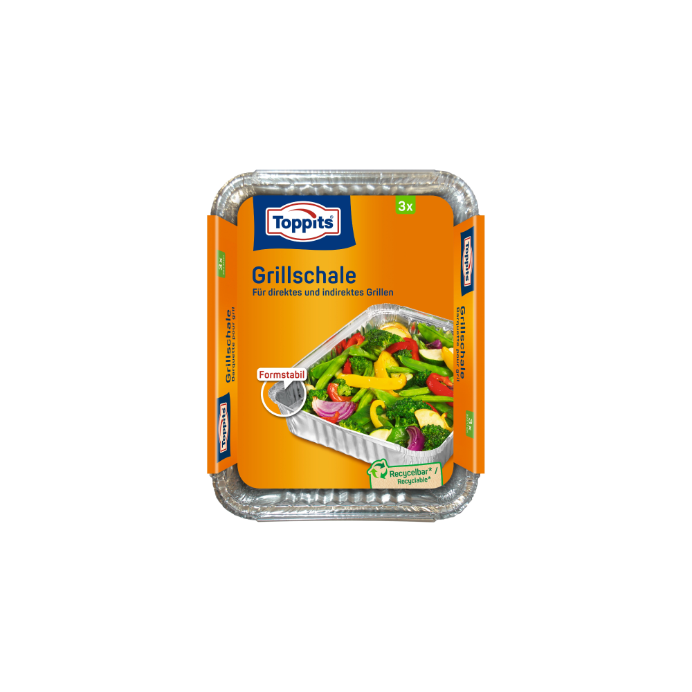 Aluminium Grill Tray 22x17cm, 3 pcs TOPPITS