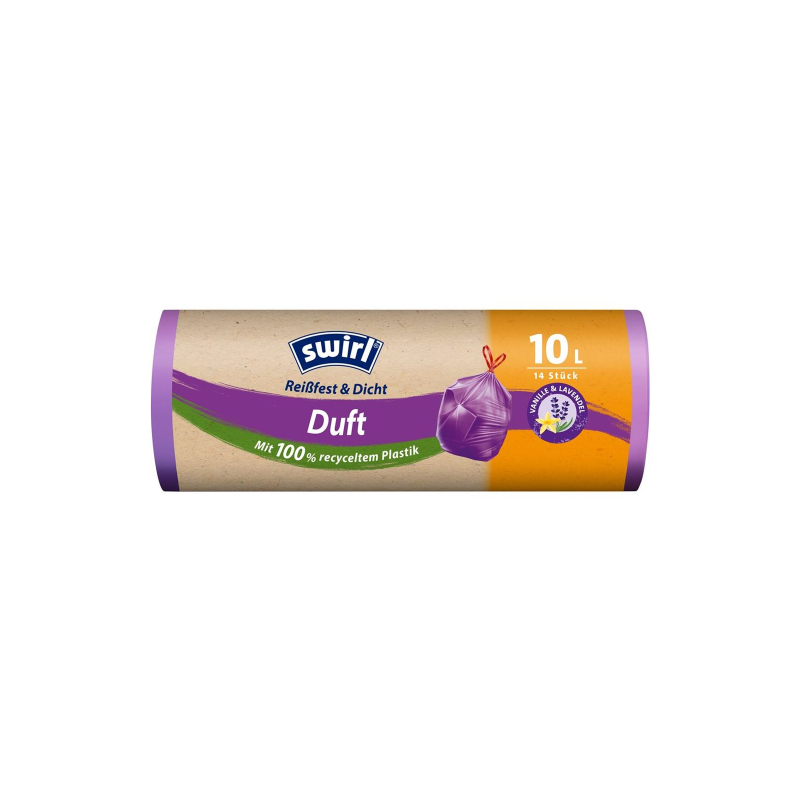 Aromatizētie atkritumu maisi (vaniļa-lavanda) 10L, 14 gab. SWIRL