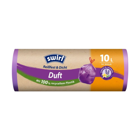 Aromatizētie atkritumu maisi (vaniļa-lavanda) 10L, 14 gab. SWIRL