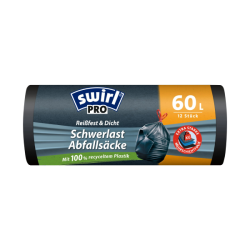 Profesionālie lieljaudas atkritumu maisi 60L, 12 gab. SWIRL