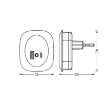 Ledvance Lunetta Edge sensor 3000K , melns gaismeklis