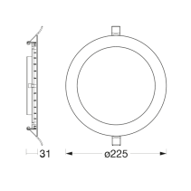Ledvance DL slim 225MM 22W 2000lm 4000K 230V , balts