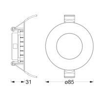 Ledvance DL slim 85MM 4.5W 240lm 4000K 230V , balts