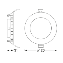 Ledvance DL slim 120MM 8W 550lm 3000K 230V , balts