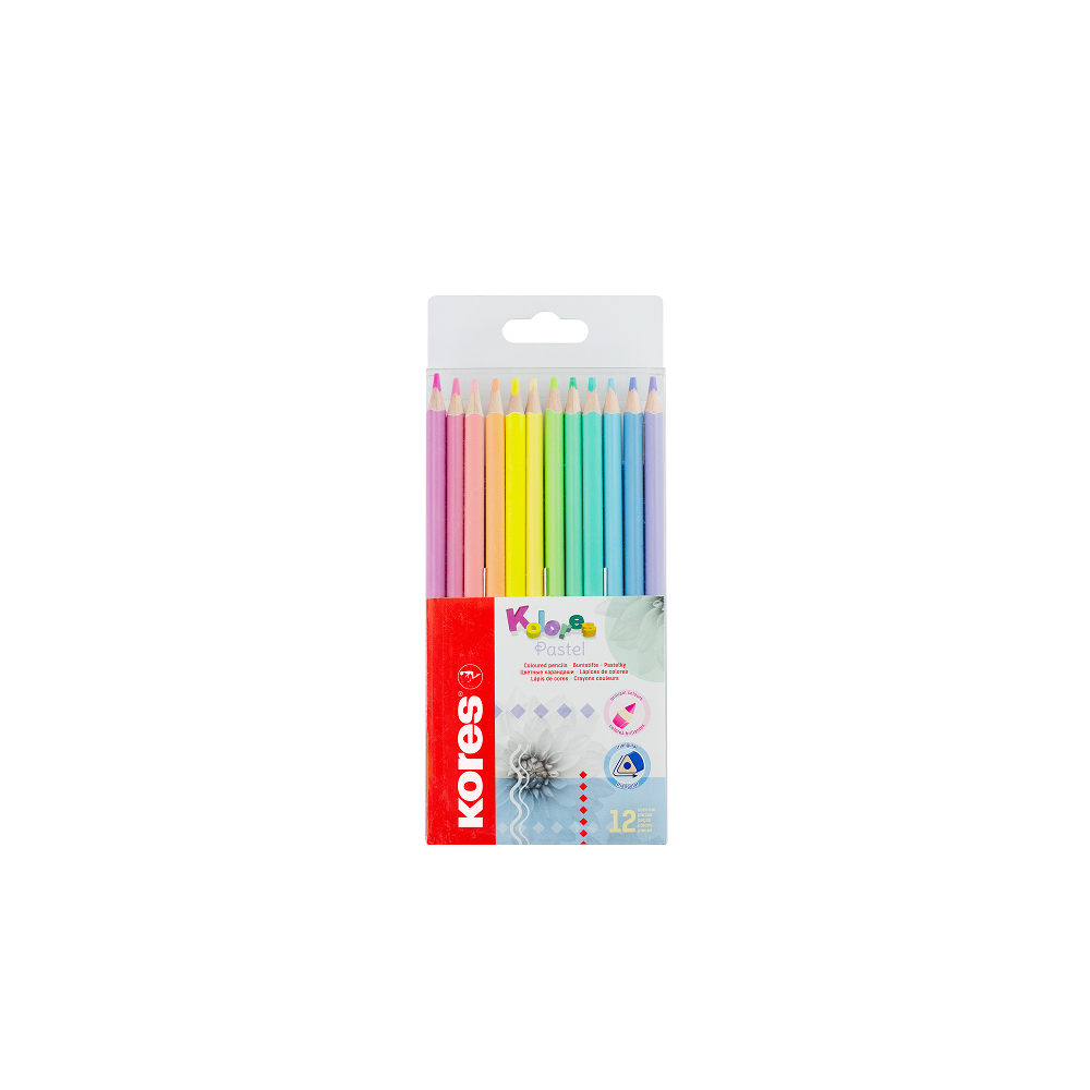 KORES Kolores Pastel triangular coloured pencils, 3 mm, 12 pcs