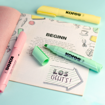 KORES High Liner Plus Assorted Highlighters, 0.5–5 mm, 6 pcs