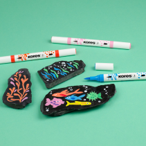 KORES Kreative Dou-Tip Acrylic Markers, 6 pcs, blister pack