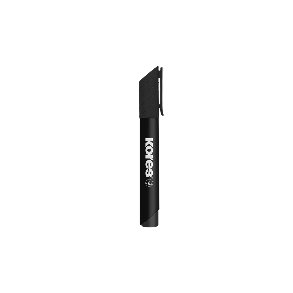 12 pcs. KORES ECO K-MARKER Permanent Markers, XP1, 3 mm Round Tip, Black