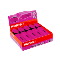 10 pcs. KORES BRIGHT LINER PLUS Highlighters, 0.5–5 mm, Pink