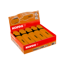 10 pcs. KORES BRIGHT LINER PLUS Highlighters, 0.5–5 mm, Orange