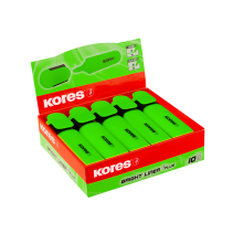 10 pcs. KORES BRIGHT LINER PLUS Highlighters, 0.5–5 mm, Green