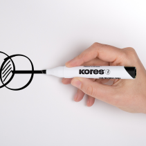 12 pcs. KORES K-MARKER XW2 Whiteboard Markers, 3–5 mm, Black