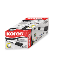 12 pcs. KORES K-MARKER XW2 Whiteboard Markers, 3–5 mm, Black
