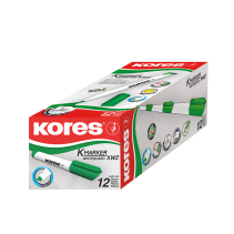 12 pcs. KORES K-MARKER XW2 Whiteboard Markers, 3–5 mm, Green