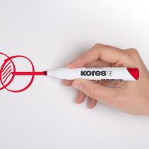 12 pcs. KORES K-MARKER XW2 Whiteboard Markers, 3–5 mm, Red