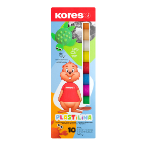 KORES Plastilina Soft Modelling Clay, 10 Assorted Colours × 20 g