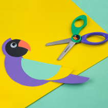 KORES BIRDY Kids' Scissors, 12.5 cm, Rounded Tips, Assorted Colours